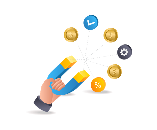 Magnetic attraction for strategic business  Illustration