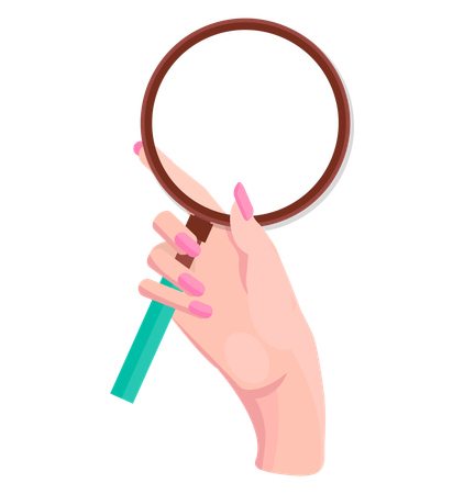 Magnifying glass in hand  イラスト