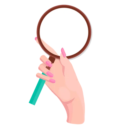 Magnifying glass in hand  Illustration