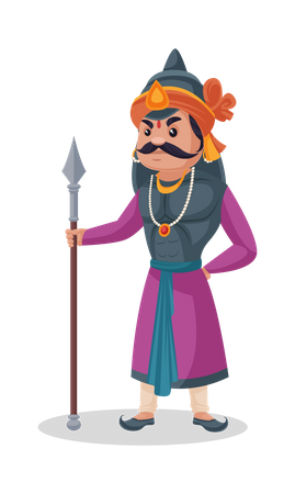 Maharana Pratap hält Speer  Illustration