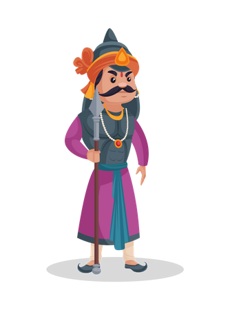 Maharana Pratap holding sword  Illustration