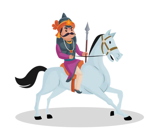 Maharana Pratap entrando em guerra  Ilustração