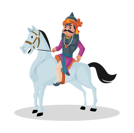 Maharana Pratap reitet Pferd  Illustration
