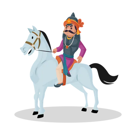 Maharana Pratap riding horse Illustration