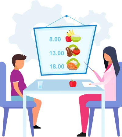 Mahlzeiten für übergewichtige Kinder planen  Illustration