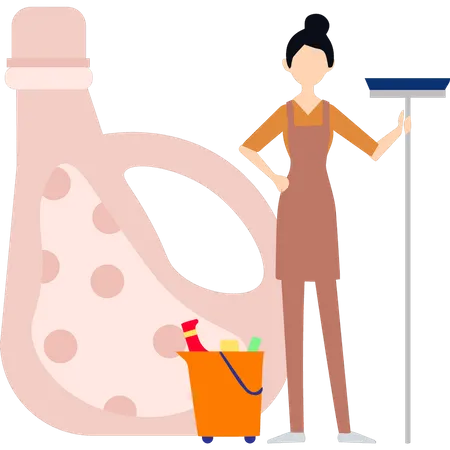 The Maid Is Standing Illustration