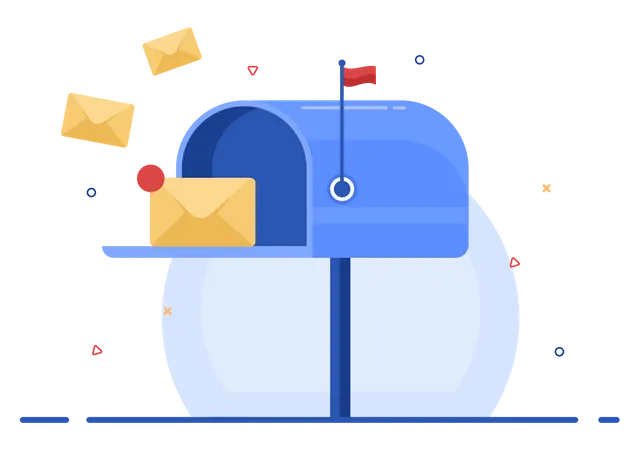 Mail box with letters Illustration