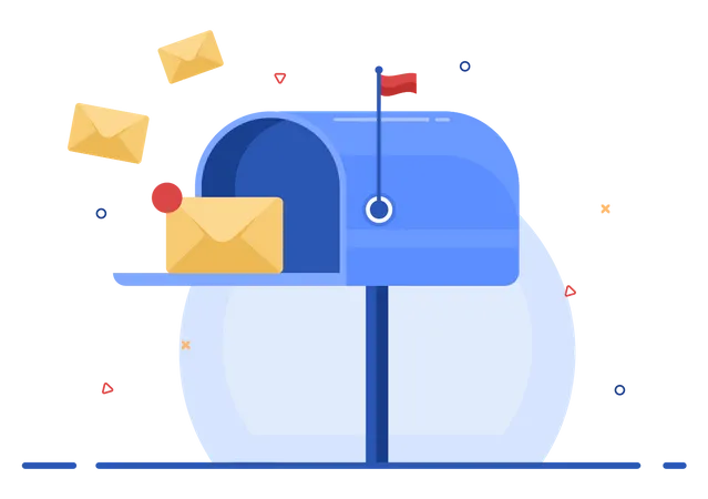 Mail box with letters  Illustration