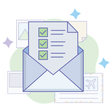 Mail checklist Illustration