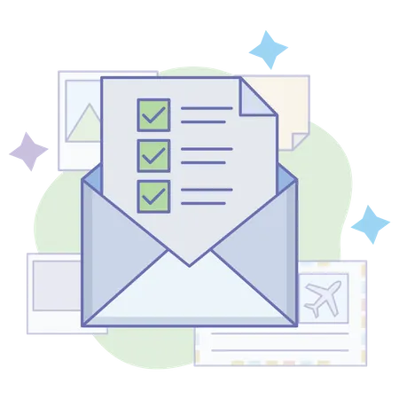 Mail checklist Illustration