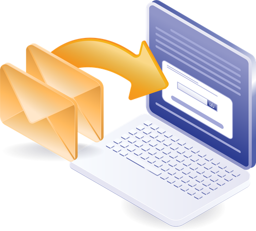 Mail forward on laptop  Illustration