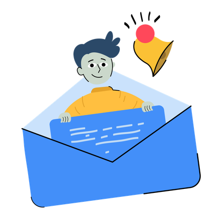 Mail getting mail notification  Illustration