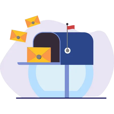 Mail in mailbox  Illustration