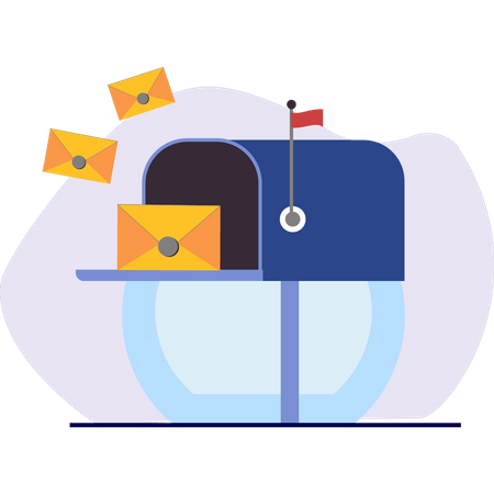 Mail in mailbox  Illustration