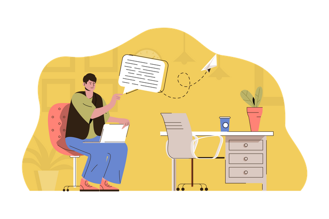 Mail marketing from home Illustration