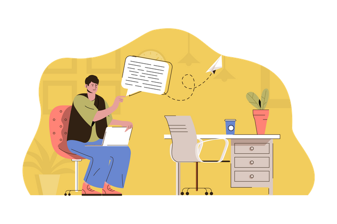 Mail marketing from home  Illustration