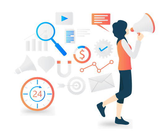 Mail marketing strategy  Illustration