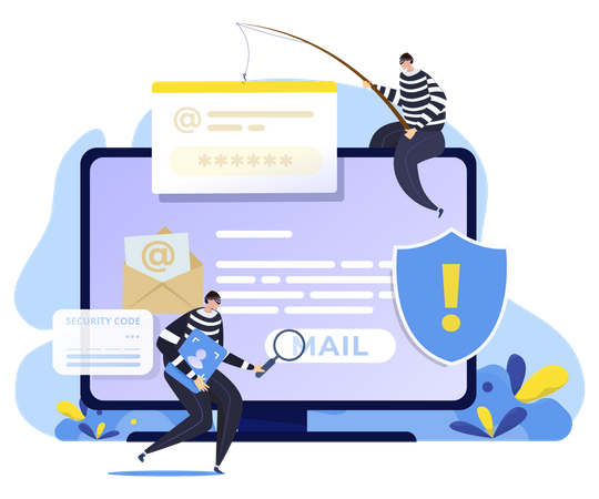 Mail phishing attack  Illustration