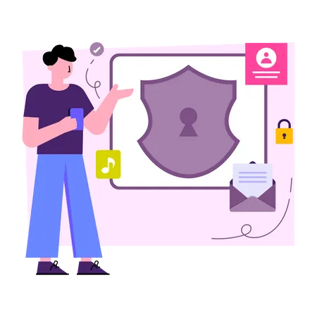 An Illustration Design Of Mail Security Illustration