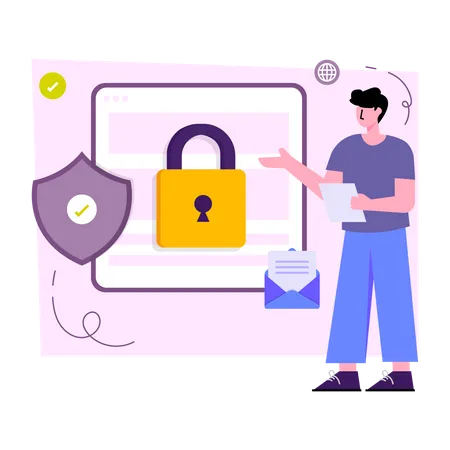 An Illustration Design Of Mail Security Illustration