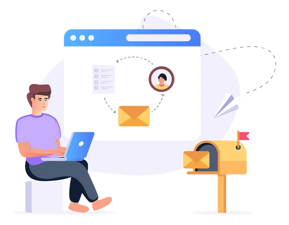 Mail Sending  Illustration