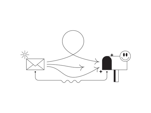 Mail sending time and process  Illustration
