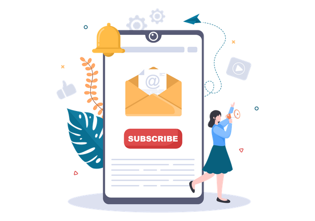 Mail Subscribe Notification  Illustration