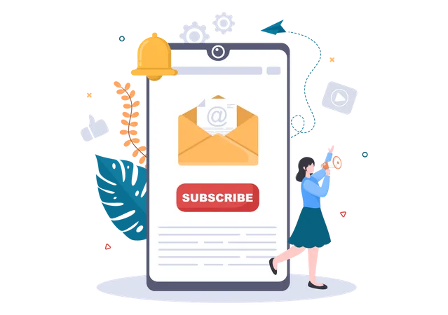 Mail Subscribe Notification Illustration