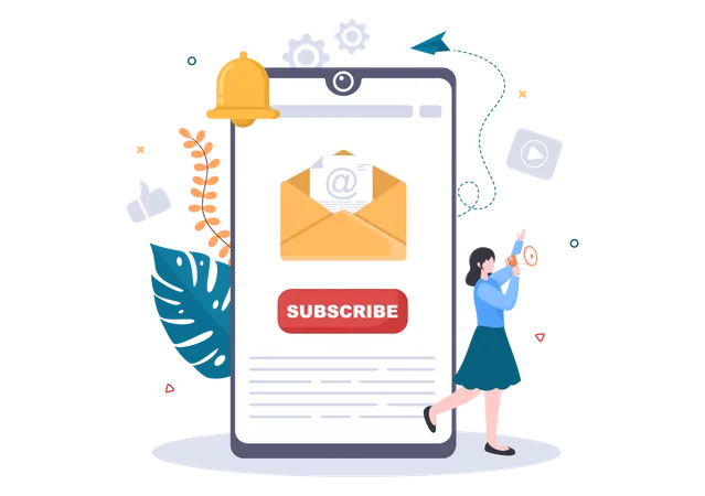 Mail Subscribe Notification  Illustration