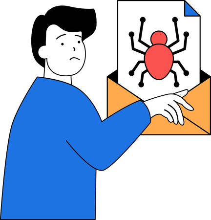 Mail virus attack  Illustration