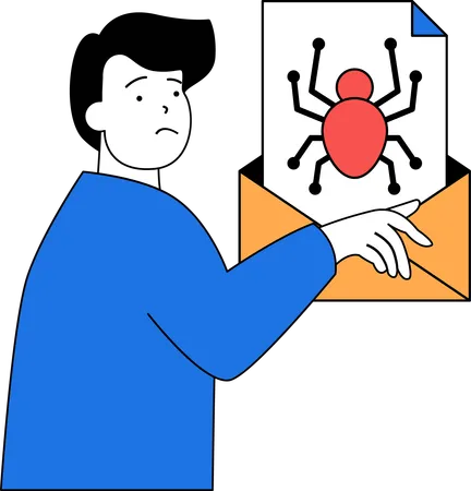 Attaque de virus de messagerie  Illustration