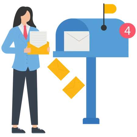 Mailbox and envelopes to send communication  Illustration
