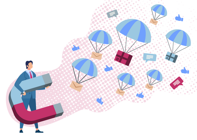 Mailing de groupe, attirer de nouveaux clients avec une stratégie de marketing magnétique  Illustration