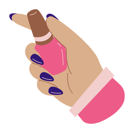 Main avec du vernis à ongles  Illustration