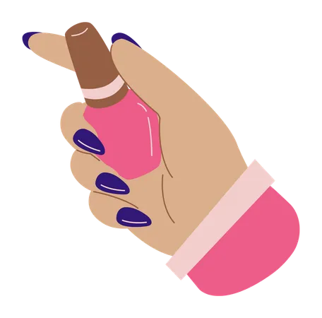 Main avec du vernis à ongles  Illustration