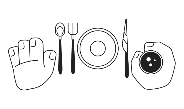 Main tenant un verre au-dessus  Illustration