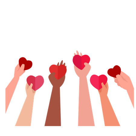 Mains tenant le coeur  Illustration