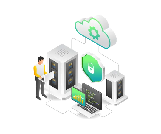 Maintaining cloud server analysis data  イラスト