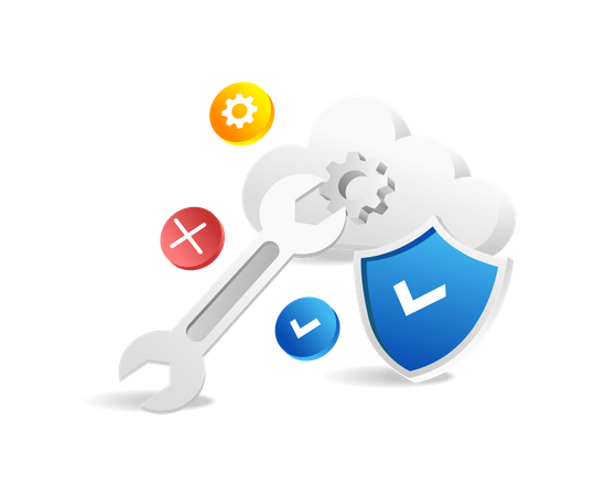 Maintaining cloud server security Illustration