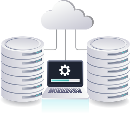 Maintaining Database Server Growth in Cloud Technology  Illustration