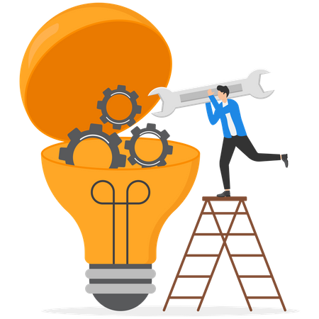 Maintenance brain to generate idea  Illustration