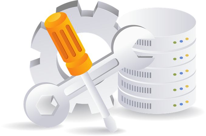 Maintenance Repair Server Database  Illustration