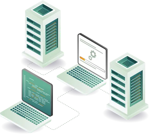 Maintenance update server data computer technology  Illustration