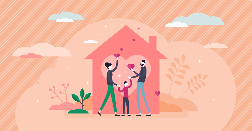 L'amour à la maison  Illustration