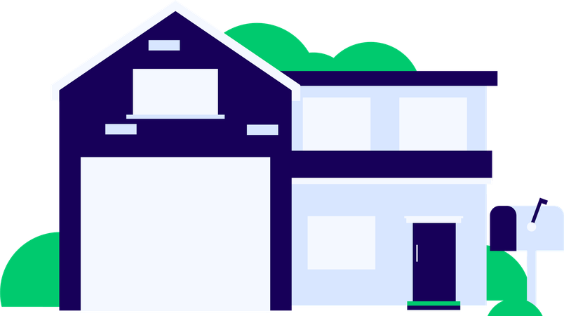 Maison avec boîte aux lettres à l'extérieur  Illustration