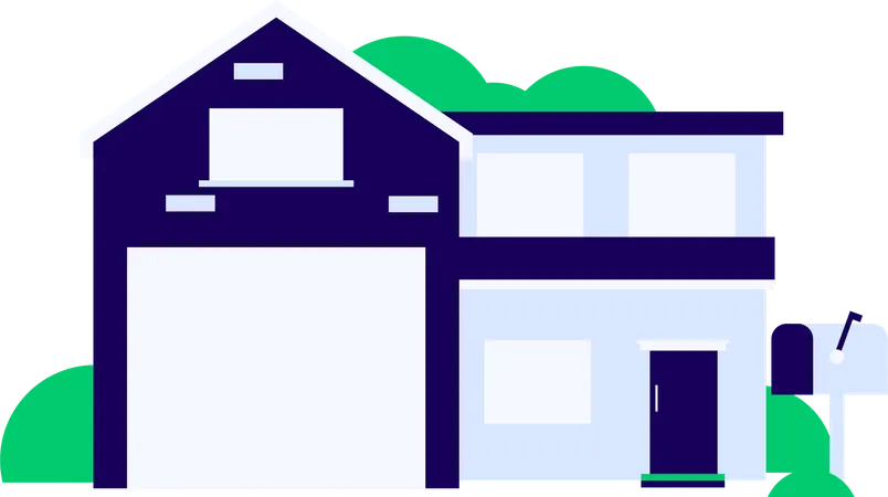 Maison avec boîte aux lettres à l'extérieur  Illustration