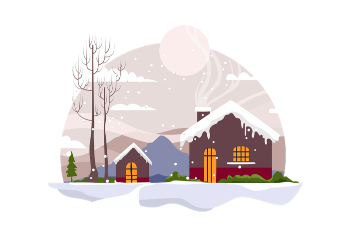 Maison de neige  Illustration