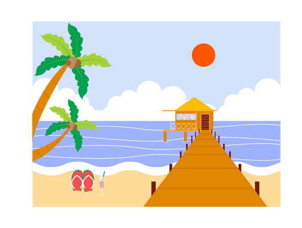 Maison de plage  Illustration