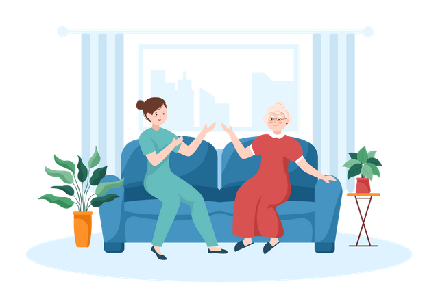 Maison de retraite pour personnes âgées Illustration