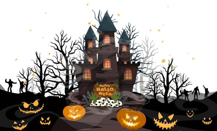 Maison d'Halloween  Illustration